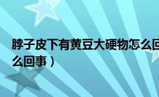 脖子皮下有黄豆大硬物怎么回事（脖子皮下有黄豆大硬物怎么回事）