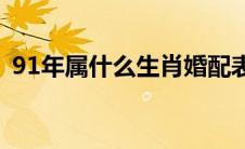 91年属什么生肖婚配表男(91年属什么生肖)