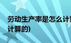 劳动生产率是怎么计算的(劳动生产率是怎么计算的)