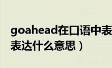 goahead在口语中表达什么意思（goahead表达什么意思）
