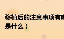移植后的注意事项有哪些（移植后的注意事项是什么）