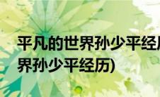 平凡的世界孙少平经历的四重职业(平凡的世界孙少平经历)