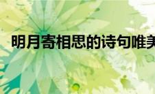 明月寄相思的诗句唯美(明月寄相思的诗句)