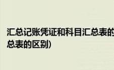 汇总记账凭证和科目汇总表的相同点(汇总记账凭证和科目汇总表的区别)