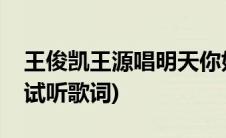 王俊凯王源唱明天你好(明天你好王俊凯王源试听歌词)