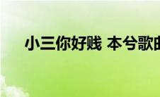小三你好贱 本兮歌曲下载(小三你好贱)