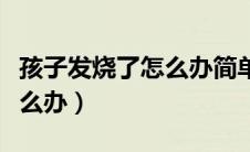 孩子发烧了怎么办简单的方法（孩子发烧了怎么办）
