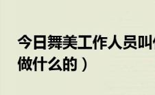 今日舞美工作人员叫什么（舞美师是什么人 做什么的）