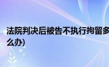 法院判决后被告不执行拘留多少天(法院判决后被告不执行怎么办)
