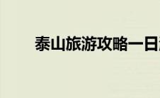 泰山旅游攻略一日游(泰山旅游攻略)