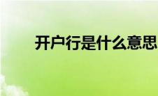 开户行是什么意思（什么是开户行）
