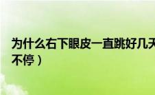 为什么右下眼皮一直跳好几天了（为什么右下眼皮一直跳还不停）
