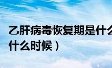 乙肝病毒恢复期是什么意思（乙肝的恢复期是什么时候）