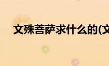 文殊菩萨求什么的(文殊菩萨求什么最灵)