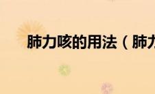 肺力咳的用法（肺力咳说明书与用法）