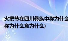 火把节在四川彝族中称为什么意味什么(火把节在四川彝族中称为什么意为什么)