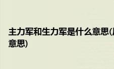 主力军和生力军是什么意思(后备军 生力军 主力军分别是啥意思)