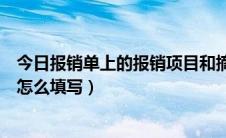 今日报销单上的报销项目和摘要怎么填（报销单项目和摘要怎么填写）