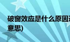 破窗效应是什么原因造成的(破窗效应是什么意思)