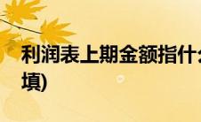 利润表上期金额指什么(利润表上期金额怎么填)