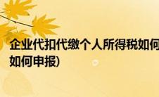 企业代扣代缴个人所得税如何更正(企业代扣代缴个人所得税如何申报)