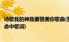 诗歌我的神我要赞美你歌曲(赞美神的诗歌我需要有你在我生命中歌词)
