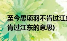 至今思项羽不肯过江东的意思(至今思项羽不肯过江东的意思)