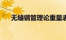 无缝钢管理论重量表(无缝管理论重量)