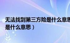无法找到第三方险是什么意思算出险吗（无法找到第三方险是什么意思）
