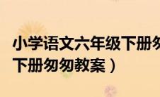 小学语文六年级下册匆匆教案（部编版六年级下册匆匆教案）
