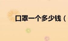 口罩一个多少钱（一个口罩多少克）