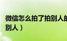 微信怎么拍了拍别人的内容（微信怎么拍了拍别人）