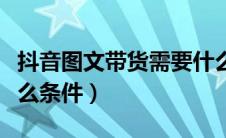 抖音图文带货需要什么条件（抖音带货需要什么条件）