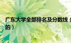 广东大学全部排名及分数线（广东大学排名及分数线是怎样的）