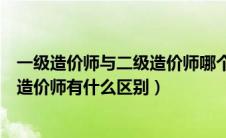 一级造价师与二级造价师哪个含金量高（一级造价师和二级造价师有什么区别）