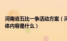 河南省五比一争活动方案（河南省委提出的五比五不比的具体内容是什么）