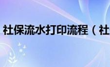 社保流水打印流程（社保流水怎么网上打印）