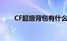 CF超级背包有什么用（cf超级背包）