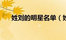 姓刘的明星名单（姓刘的明星有那些）