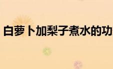 白萝卜加梨子煮水的功效（梨子煮水的功效）