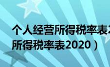个人经营所得税率表2020年最新（个人经营所得税率表2020）