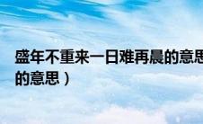 盛年不重来一日难再晨的意思简短（盛年不重来一日难再晨的意思）