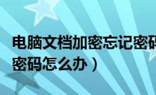 电脑文档加密忘记密码怎么办（文档加密忘记密码怎么办）