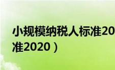 小规模纳税人标准2023年（小规模纳税人标准2020）