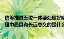 统筹推进五位一体要处理好哪些关系（统筹推进五位一体进程中最具有长远意义的是什么）