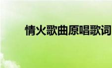 情火歌曲原唱歌词（情火歌曲原唱）