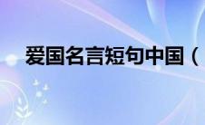 爱国名言短句中国（中国爱国名言警句）