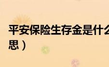 平安保险生存金是什么意思（生存金是什么意思）