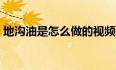 地沟油是怎么做的视频（地沟油是怎么做的）