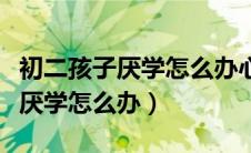初二孩子厌学怎么办心理案例专题（初二孩子厌学怎么办）